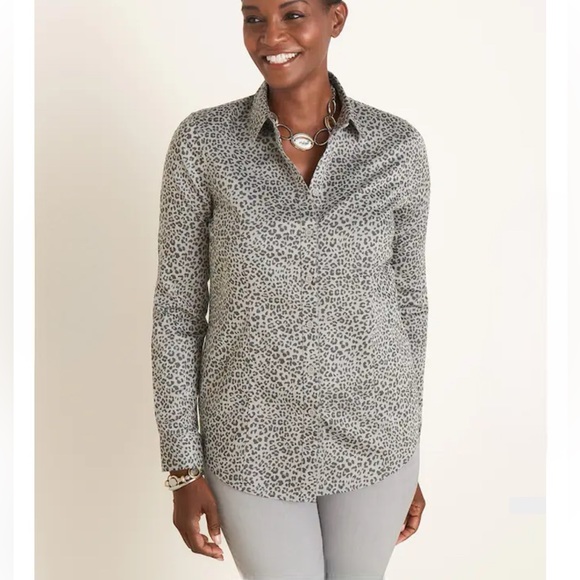No-Iron Coolmax All Seasons Cheetah-Print Classic Shirt grey - Picture 1 of 10